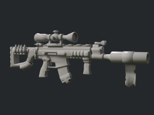 Stylized FN SCARL 3D Model