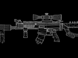 Stylized FN SCARL 3D Model