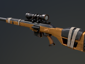 Warfare Magnum British Stylized Sniper 3D Model