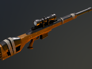 Warfare Magnum British Stylized Sniper 3D Model