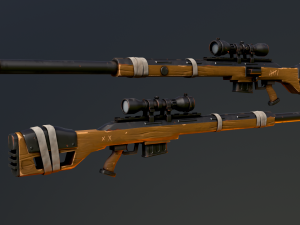 Warfare Magnum British Stylized Sniper 3D Model