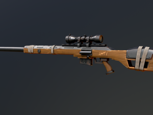 Warfare Magnum British Stylized Sniper 3D Model