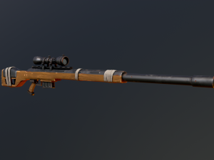 Warfare Magnum British Stylized Sniper 3D Model