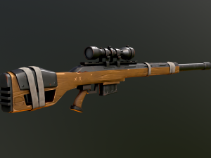 Warfare Magnum British Stylized Sniper 3D Model