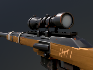 Warfare Magnum British Stylized Sniper 3D Model
