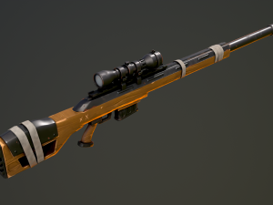 Warfare Magnum British Stylized Sniper 3D Model