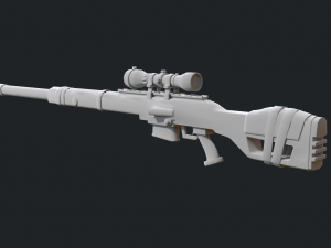 Warfare Magnum British Stylized Sniper 3D Model