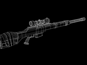 Warfare Magnum British Stylized Sniper 3D Model