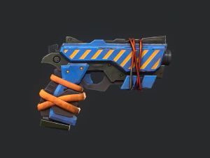 Stylized Hand painted Pistol 3D Model