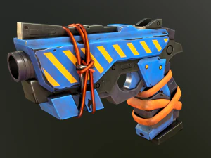 Stylized Hand painted Pistol 3D Model