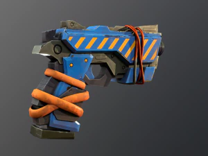 Stylized Hand painted Pistol 3D Model
