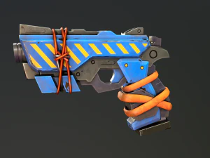 Stylized Hand painted Pistol 3D Model