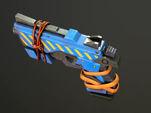 Stylized Hand painted Pistol 3D Model