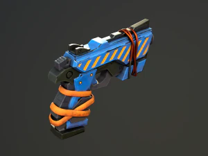 Stylized Hand painted Pistol 3D Model