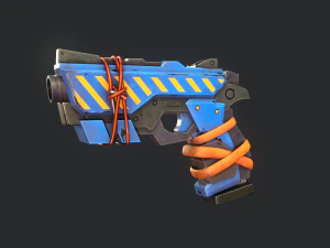 Stylized Hand painted Pistol 3D Model