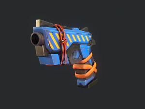 Stylized Hand painted Pistol 3D Model