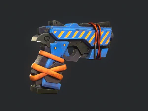 Stylized Hand painted Pistol 3D Model