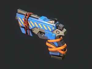 Stylized Hand painted Pistol 3D Model