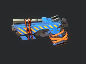 Stylized Hand painted Pistol 3D Model