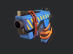 Stylized Hand painted Pistol 3D Model