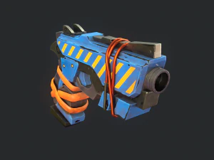 Stylized Hand painted Pistol 3D Model