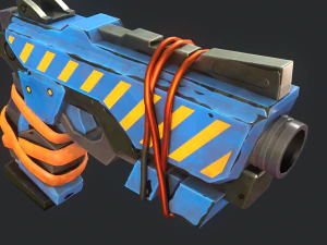 Stylized Hand painted Pistol 3D Model