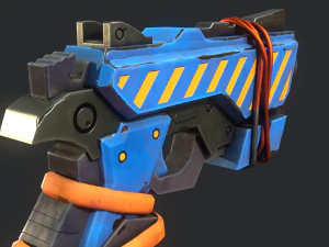 Stylized Hand painted Pistol 3D Model