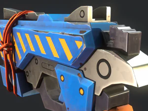 Stylized Hand painted Pistol 3D Model