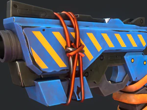 Stylized Hand painted Pistol 3D Model
