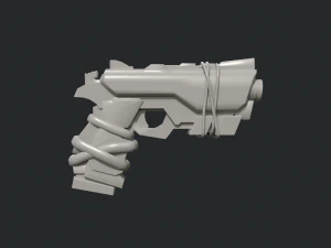 Stylized Hand painted Pistol 3D Model