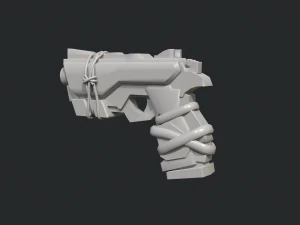 Stylized Hand painted Pistol 3D Model