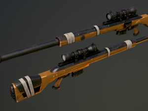 Stylized PBR 4 sniper Pack Series 3D Model