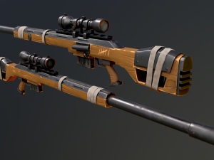 Stylized PBR 4 sniper Pack Series 3D Model