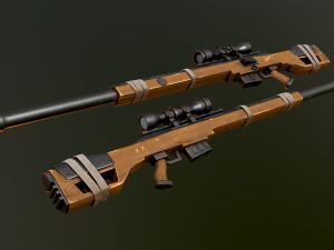 Stylized PBR 4 sniper Pack Series 3D Model