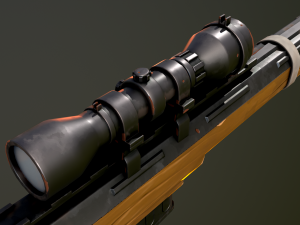 Stylized PBR 4 sniper Pack Series 3D Model