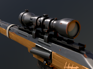 Stylized PBR 4 sniper Pack Series 3D Model