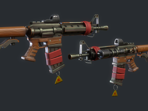 Stylized PBR 4 sniper Pack Series 3D Model
