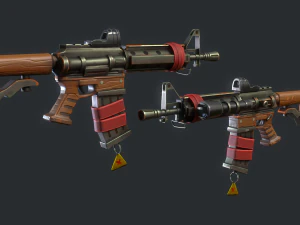 S&eacute;rie estilizada de pacotes de atiradores PBR 4 Modelo 3D