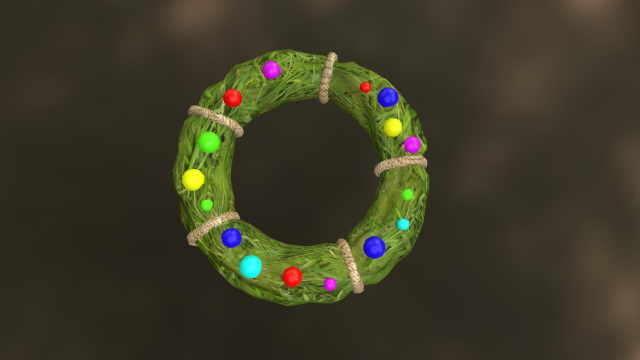 christmas wreath 3D Model .c4d .max .obj .3ds .fbx .stl .blend 
