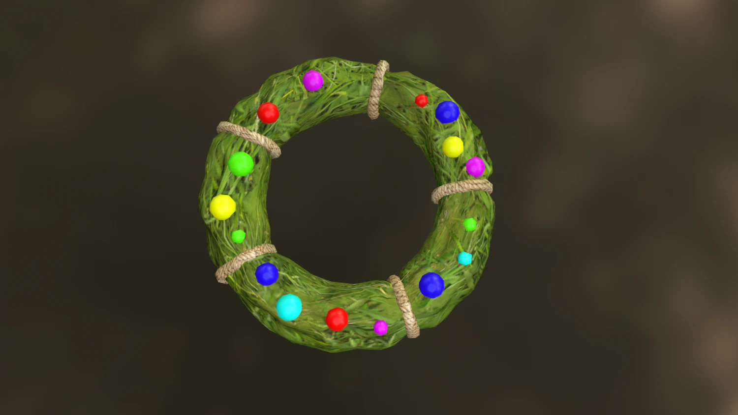 christmas wreath 3D Model .c4d .max .obj .3ds .fbx .stl .blend 
