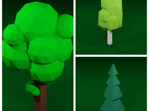 trees 3d set 3D Model