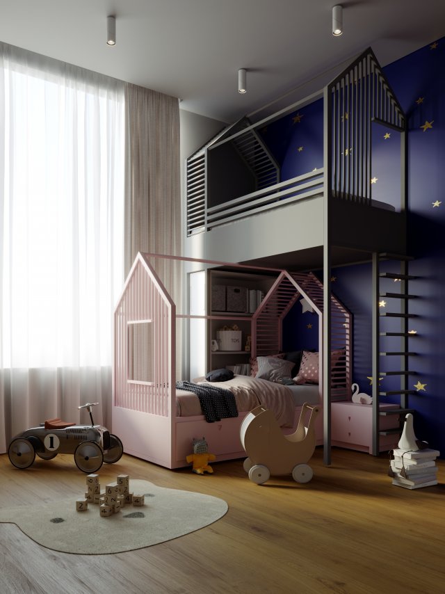 children room 3D Model .c4d .max .obj .3ds .fbx .stl .blend