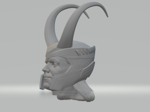 loki head with helmet 3dprint 3D Print Model