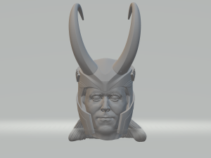 loki head with helmet 3dprint 3D-Druckmodell