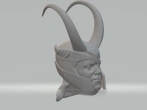 loki head with helmet 3dprint 3D-Druckmodell