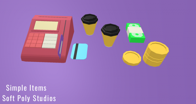 3d simple set - shopping pack low-poly 3D Модель .c4d .max .obj .3ds .fbx .stl .blend 