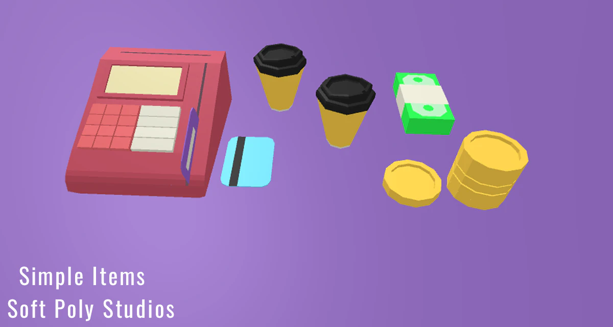 3d simple set - shopping pack low-poly 3D Model .c4d .max .obj .3ds .fbx .stl .blend 