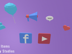 3d simple set - shopping pack low-poly 3D Модель