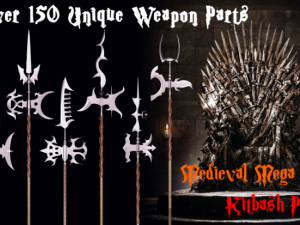 medieval mega kit bash pack series - vol 3 - pole arms 3D 模型