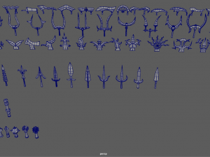 medieval mega kit bash pack series - vol 3 - pole arms 3D Модель